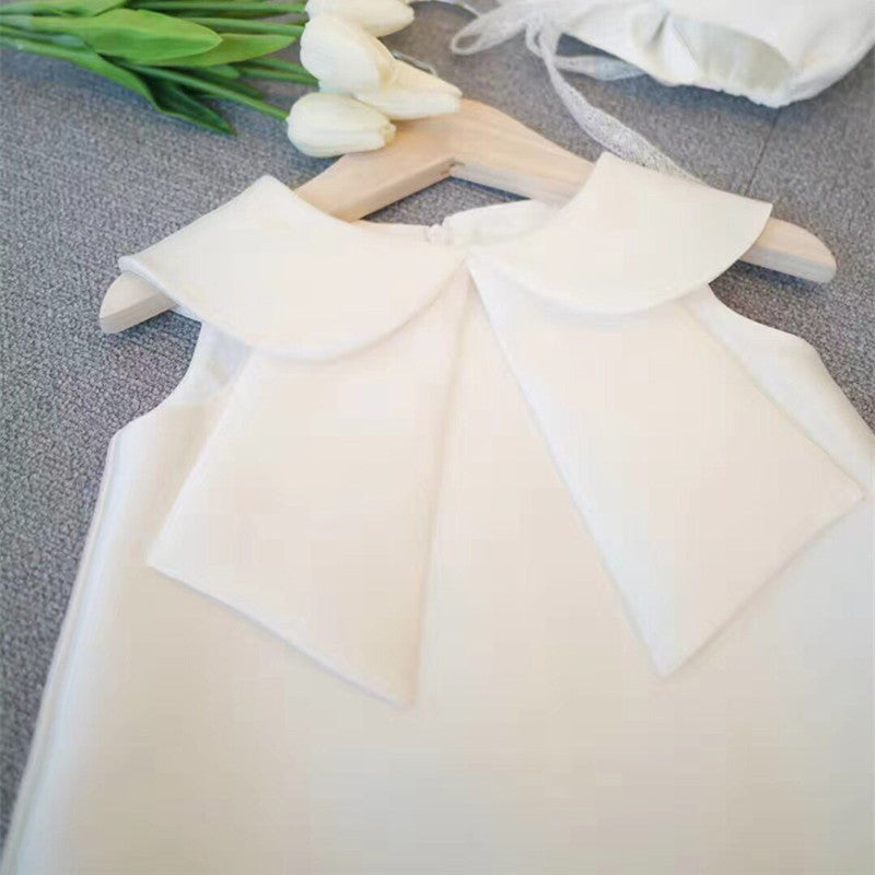 Children's Princess Dress Children Baby Girl Flower Children's Dress Girl White Costume For Piano Performance