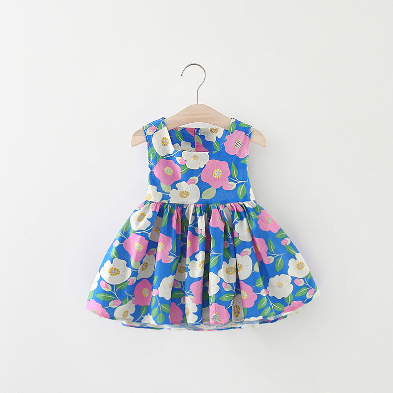 Girls' Fashion Summer Flower Sleeveless Dress