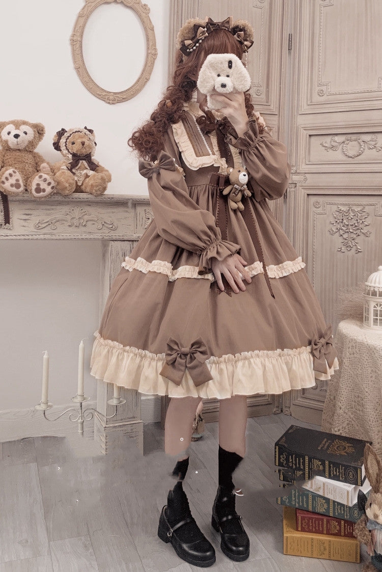 Teddy Bear Op Tea Party Lolita Daily Soft Girl Dress