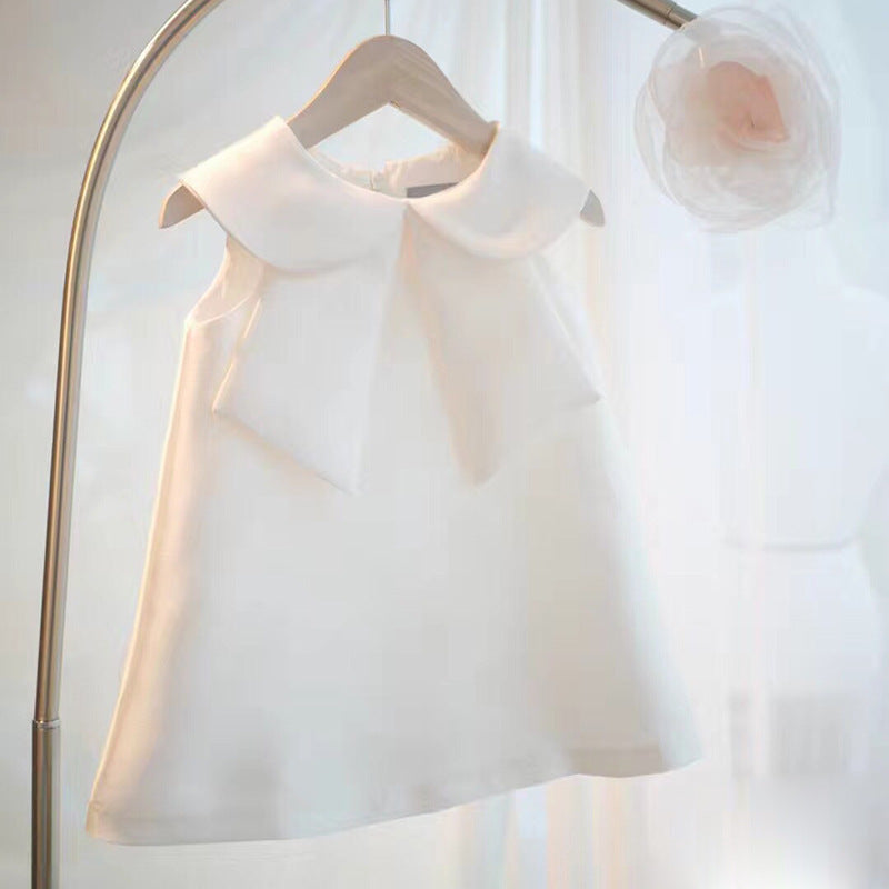 Children's Princess Dress Children Baby Girl Flower Children's Dress Girl White Costume For Piano Performance