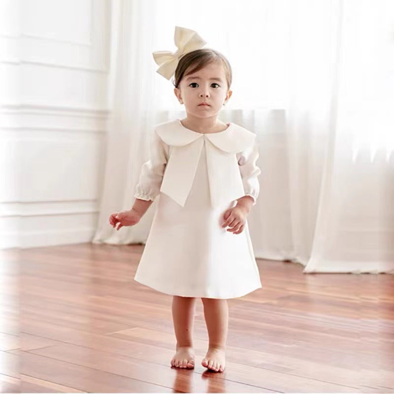 Children's Princess Dress Children Baby Girl Flower Children's Dress Girl White Costume For Piano Performance