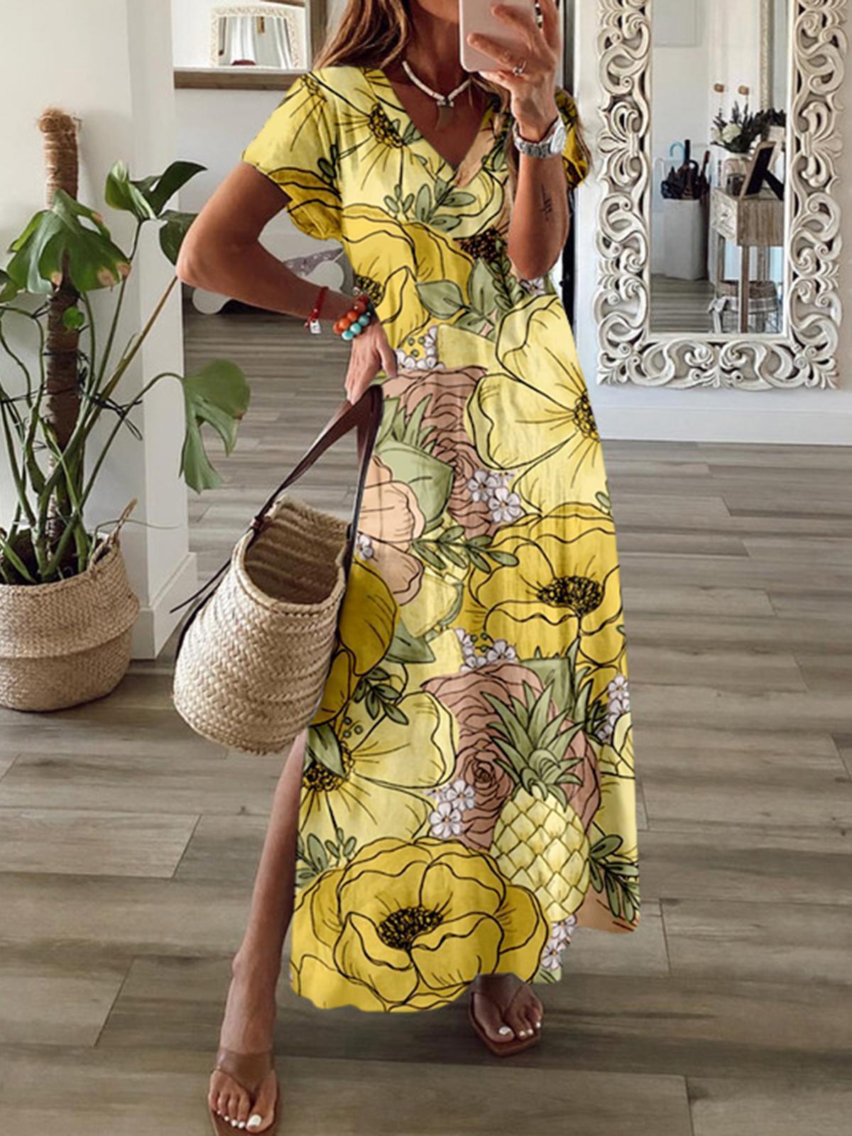 Women's V-neck Casual Fashion Dress