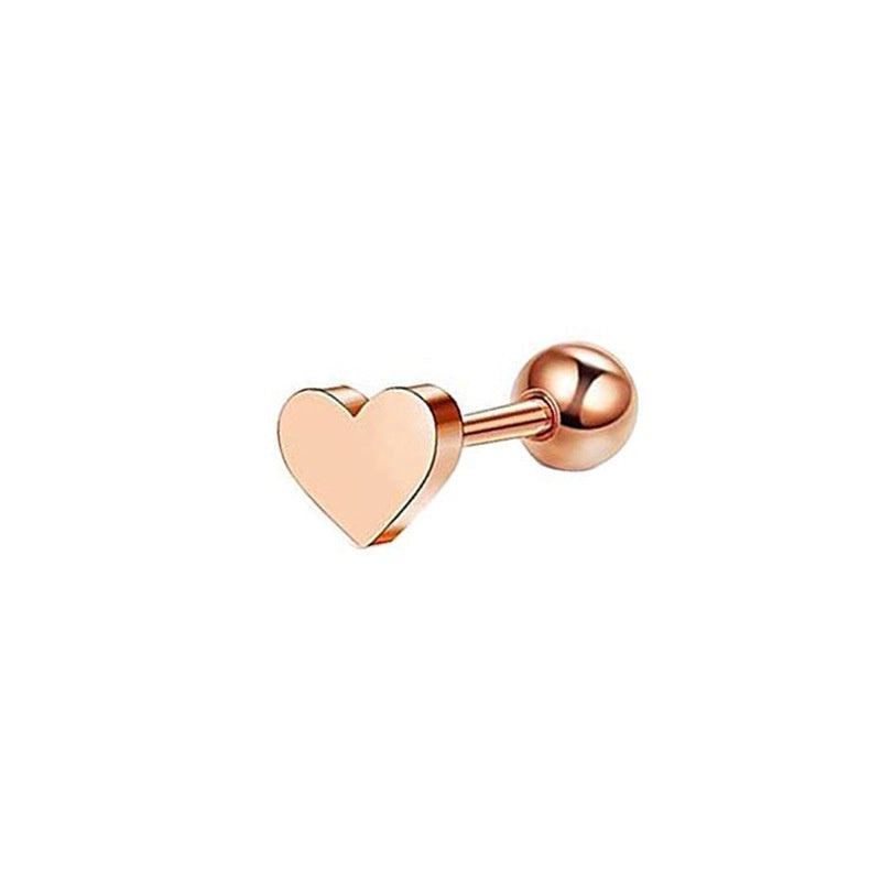 Simple Stainless Steel Heart-shaped Hollow Earrings