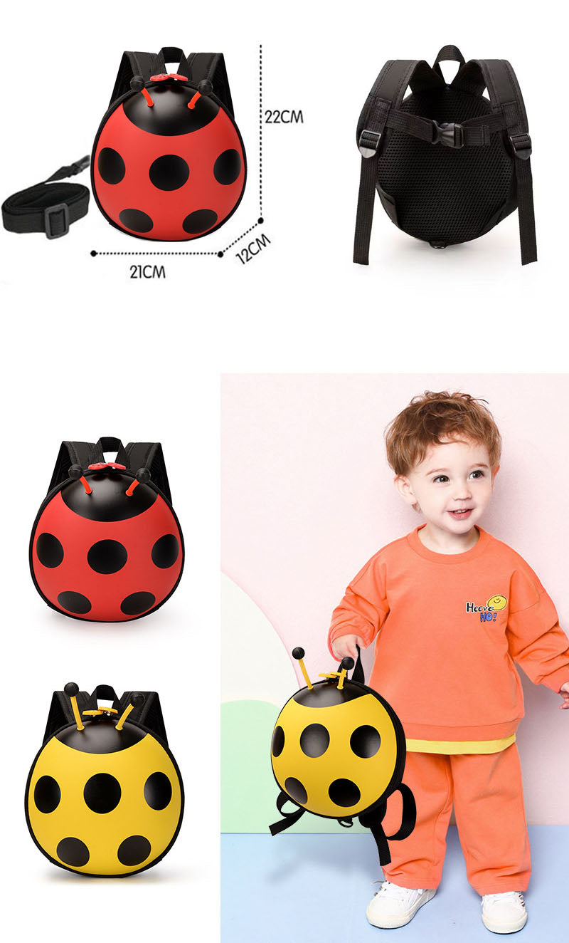 Ladybug Kindergarten Backpack with Leash Baby Backpack for 1 2 3 years Kids Backpack