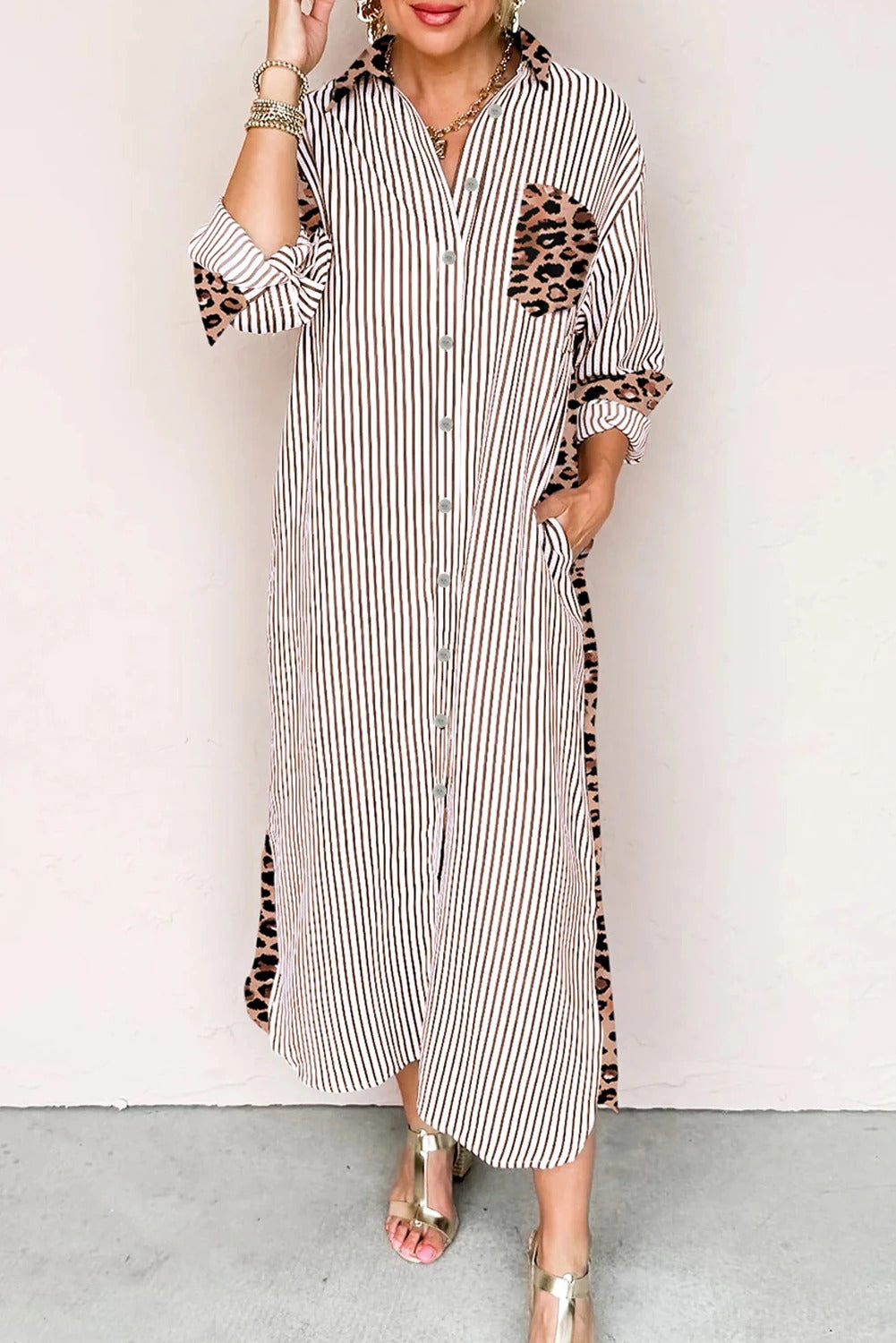Women's Casual Loose Striped Printed Dress