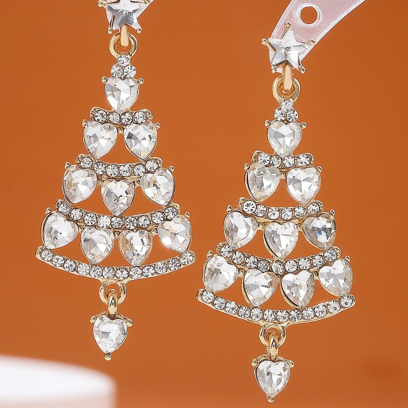 Luxury Elegant Diamond-encrusted Christmas Tree Earrings For Women