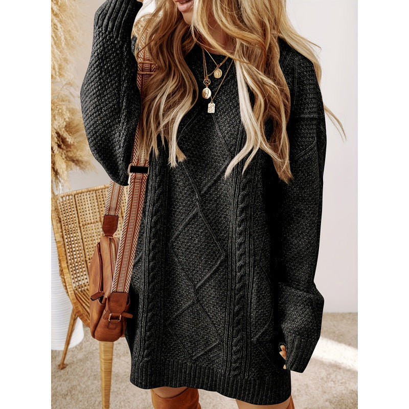Women's Knitted Drop Shoulder Loose Sweater