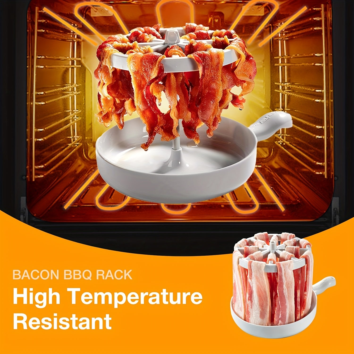 [Healthy Bacon Cooker] Non-Electric Microwave Bacon Cooker, Polypropylene (PP) Material, Food Contact Safe, with Grease Catcher for Healthier Cooking, Quick Meal Prep, Durable Kitchen Item, Circular Bacon Cooker