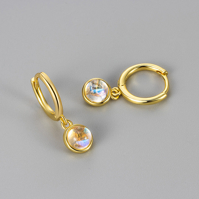 Synthetic Moonstone Agate Turquoise Earrings