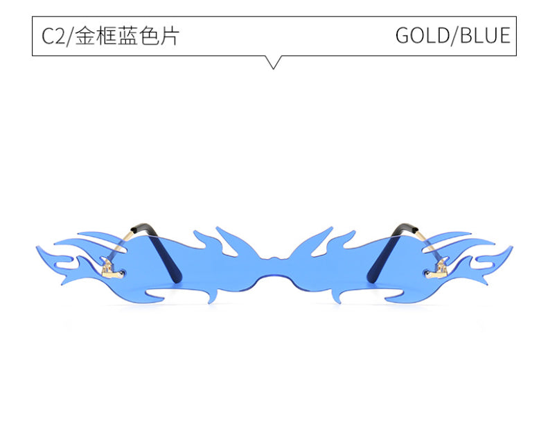 Flame One-piece Sunglasses Men And Women Catwalk Decorative Sunglasses