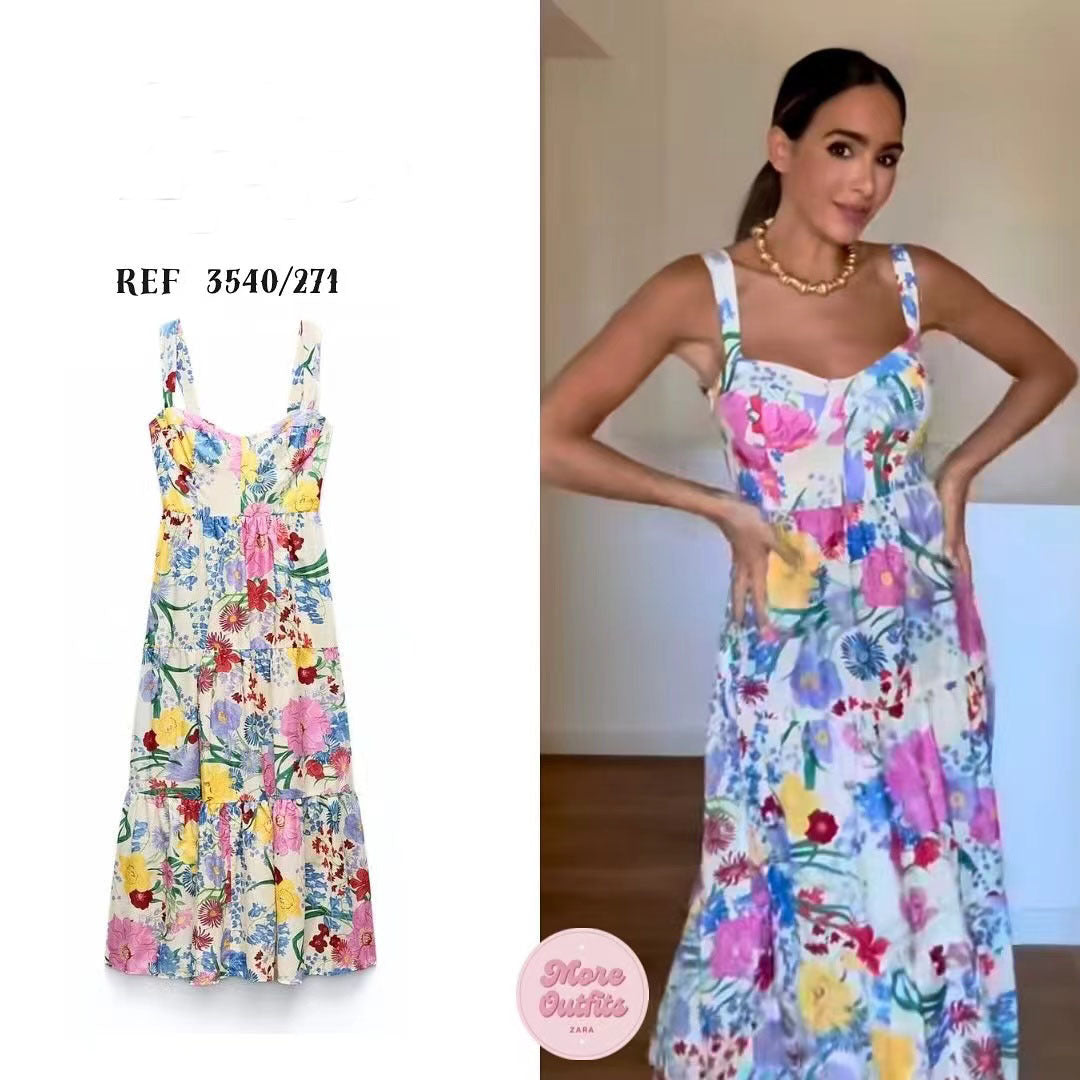 Women's Casual Floral Print Strapless Dress