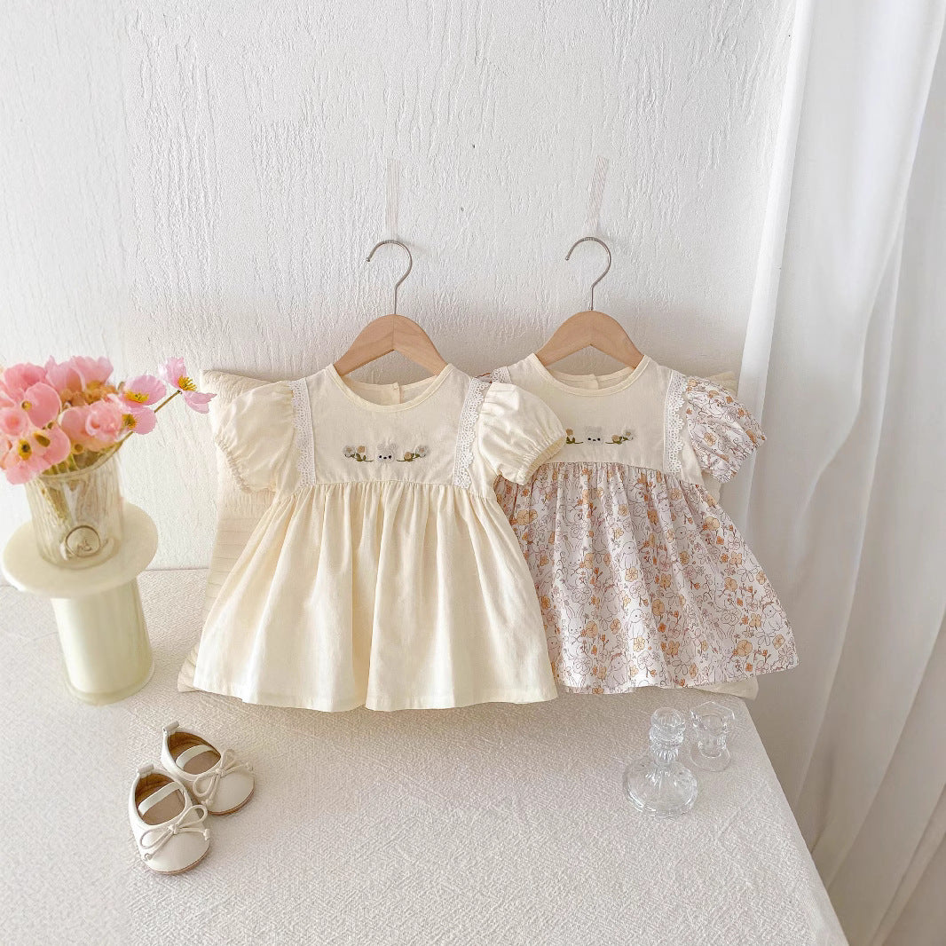 Girls' Summer Dress Cotton Lace