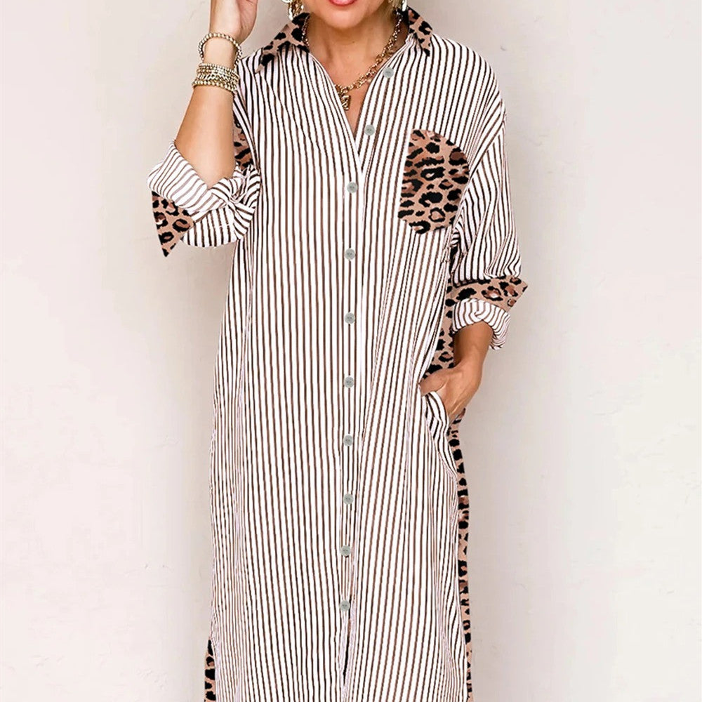 Women's Casual Loose Striped Printed Dress