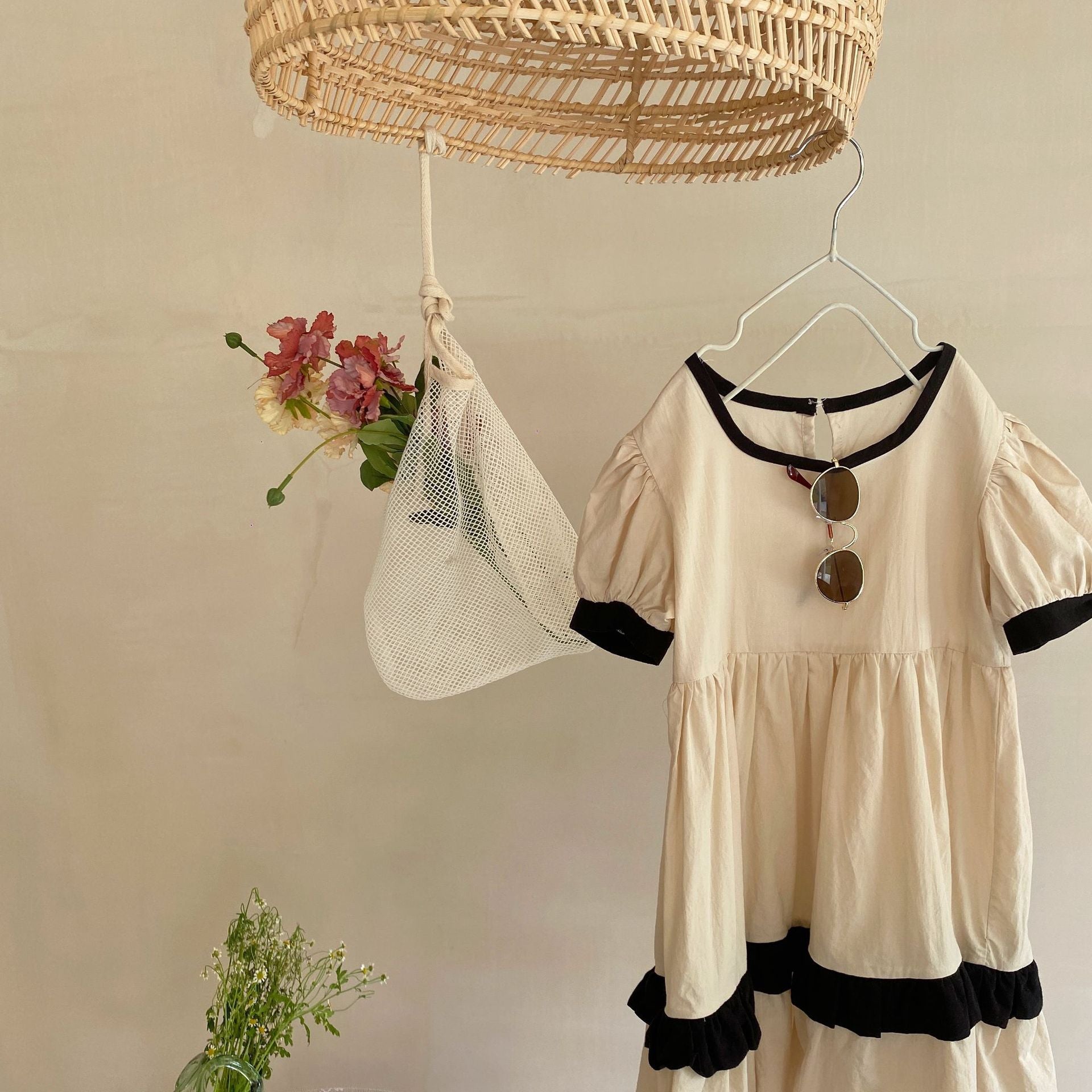 Summer New Girls Colorblock Cotton Dress