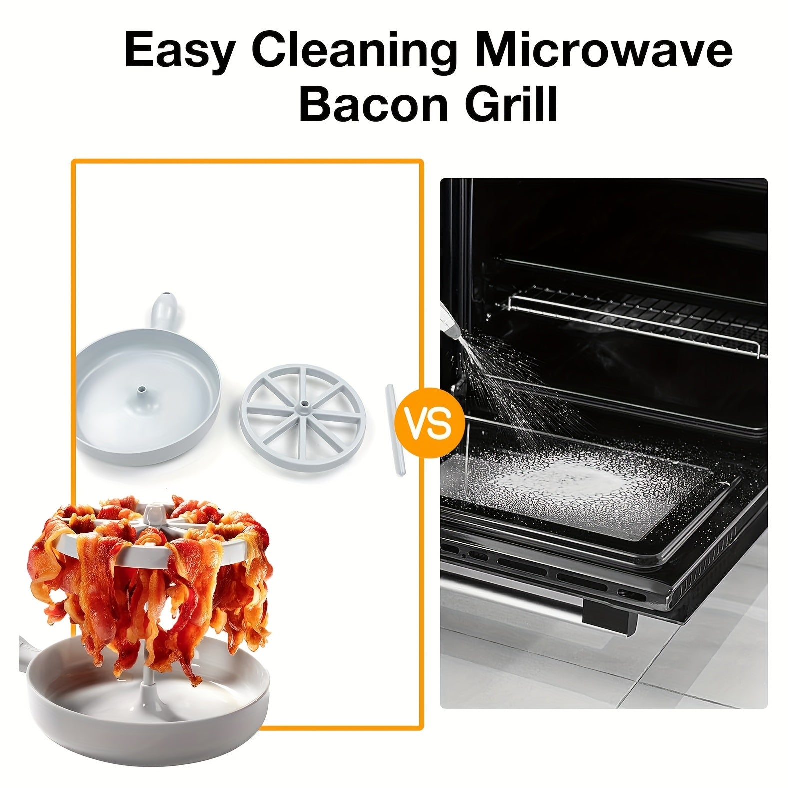[Healthy Bacon Cooker] Non-Electric Microwave Bacon Cooker, Polypropylene (PP) Material, Food Contact Safe, with Grease Catcher for Healthier Cooking, Quick Meal Prep, Durable Kitchen Item, Circular Bacon Cooker