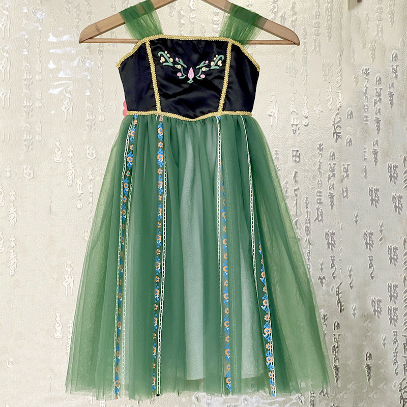 Girls' Dress Short Sleeve Summer Mesh