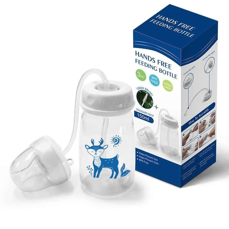 Baby feeding plastic material separation long straws two handed broken milk bottle 150ml