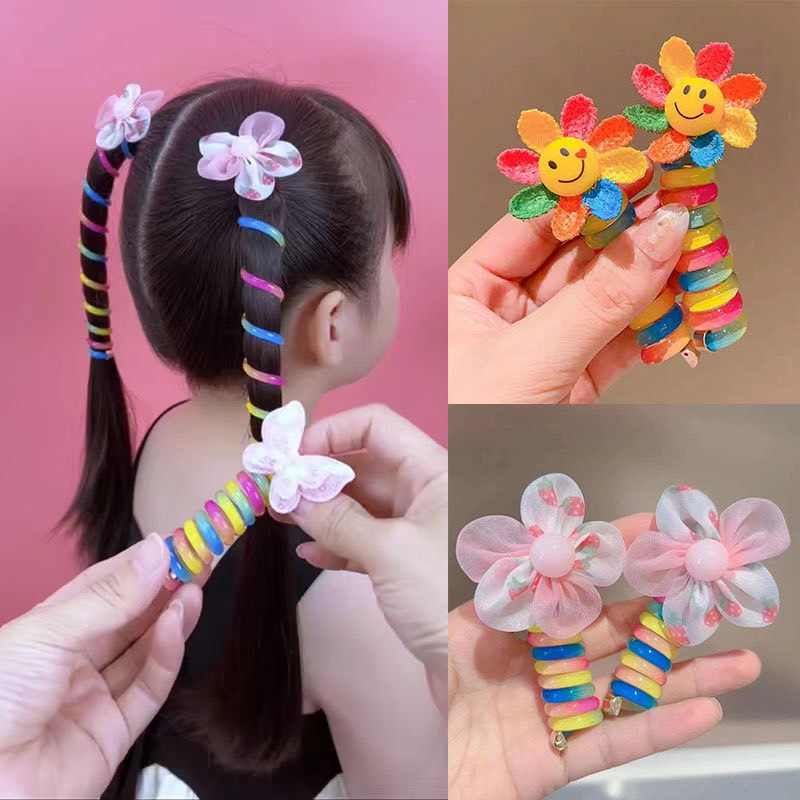 Children's braided phone cord, sweet spiral hair band