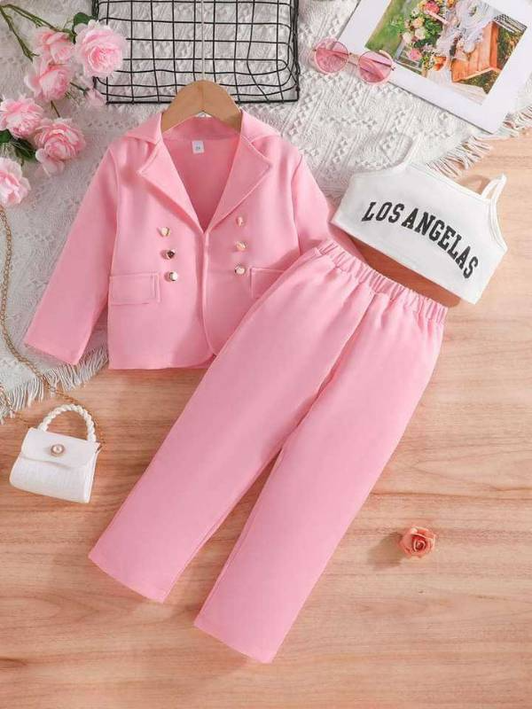 Kids Girls stylish and Elegant Fall Outfit, 3 pcs set