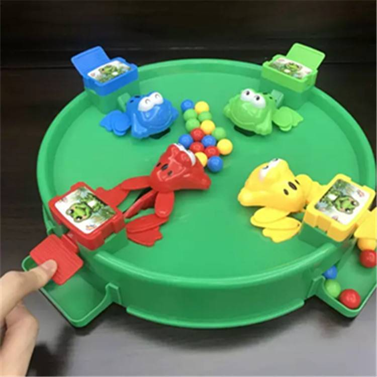 Funny hungry frog eats beans toy