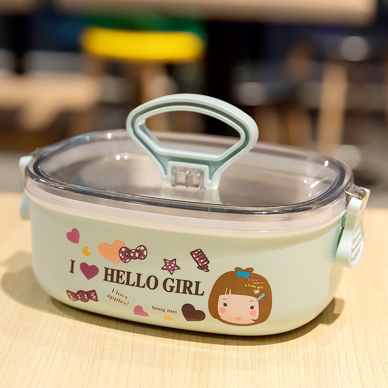 Stainless steel lunch box with lid