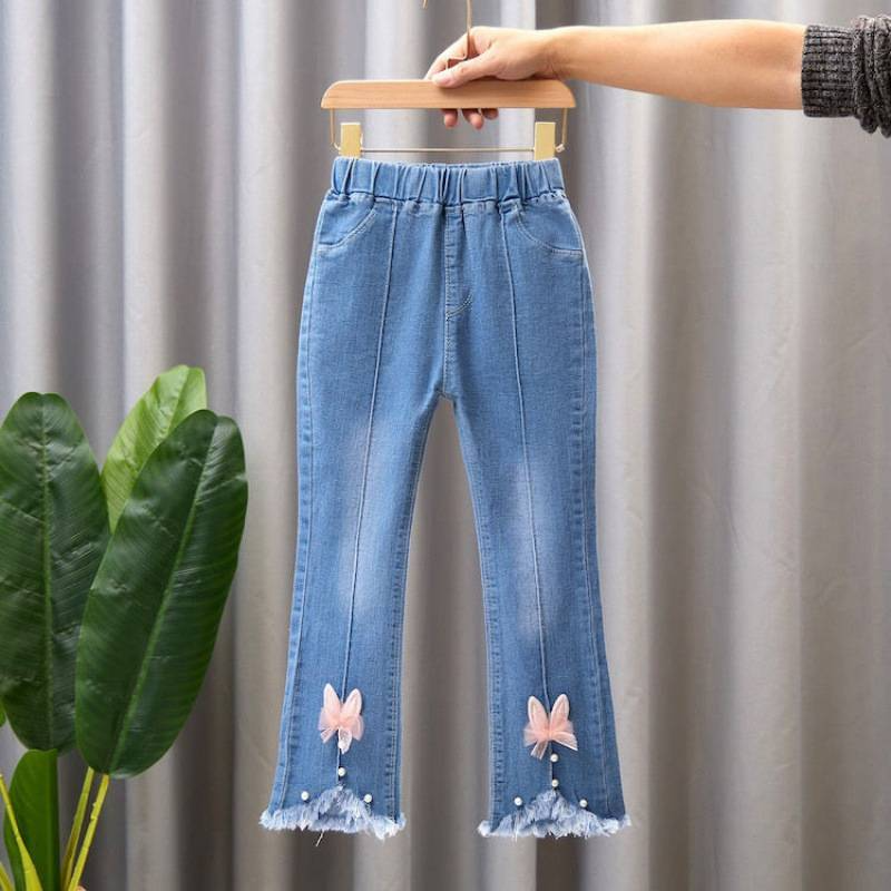 6-10yrs Children Cute Denim Imported Pants	 Girls Summer Dress