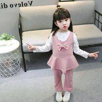 girls pink print top and pant winter dress
