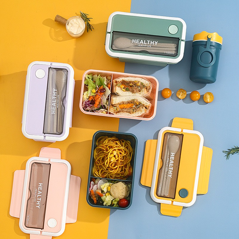 New plastic lunch box that can be microwaved for students and office worker 1100ml