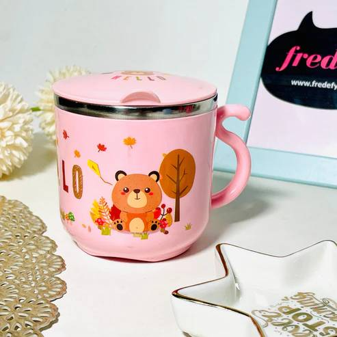 Cute Cartoon Stainless Steel KIds Water Sippy Mug