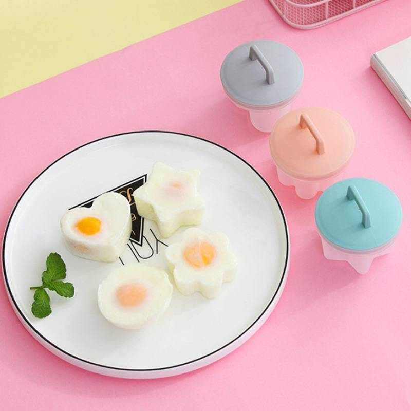 Egg boiler, pudding maker, egg decorating mold for baby attraction (4pcs mold & one pcs brush set)