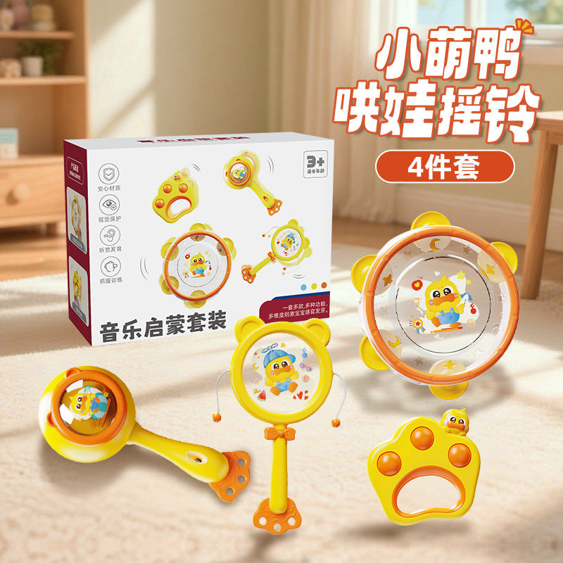 Little Yellow Duck Rattle Baby Teething Toy Grip Training Hand Rattle Soothing Baby Newborn Gift Cross-Border
