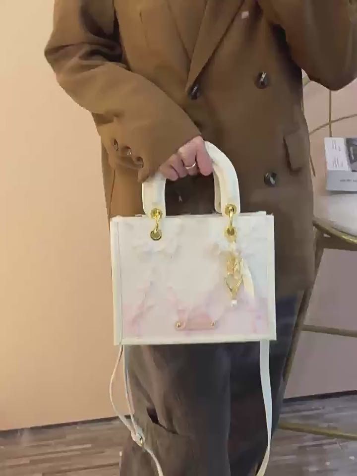 JULIA COURIER Women's Tassel Gradient Pink Tote Bag